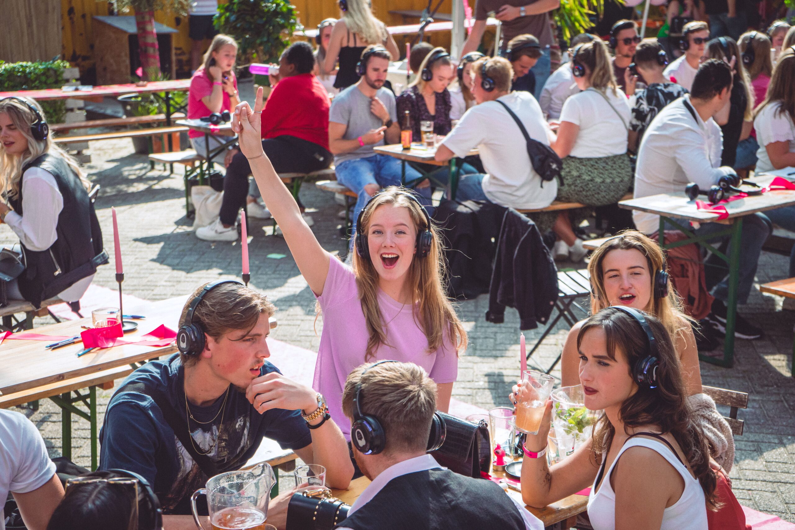 Silent Disco bedrijfsfeest uitgezoomd